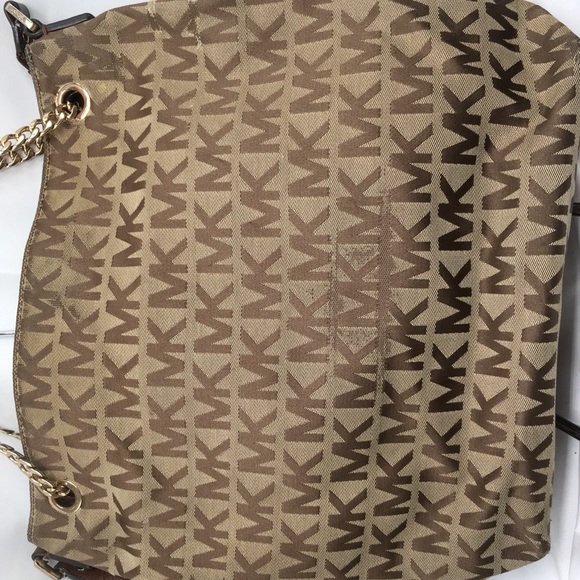 Michael Kors Signature JetSet Chain Tote Handbag 2Way Carry North/South - Picture 5 of 13